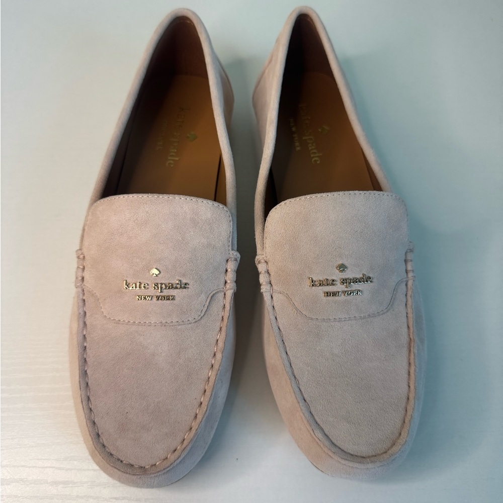 Kate Spade Briar Loafers Suede Pink Beige Women Size 8B EU 39 Flats NEW - Picture 5 of 7